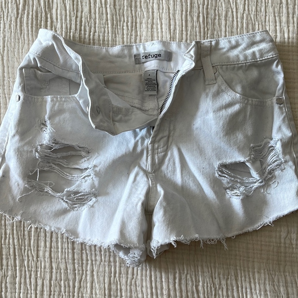 Refuge White jean shorts